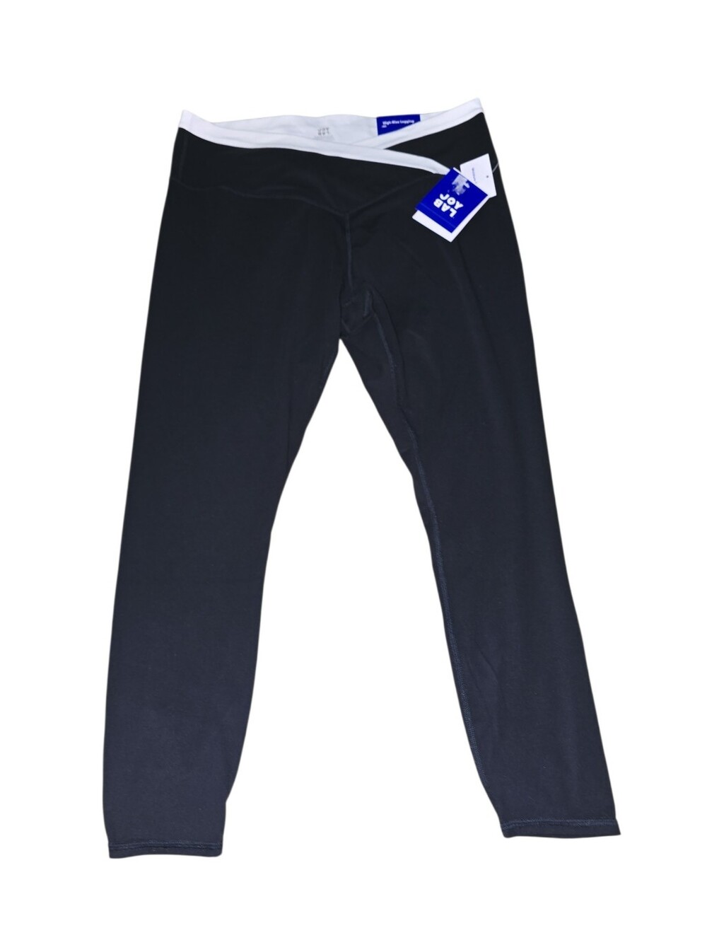 Womens JoyLab Black Athletic Leggings with White Waistband, XXL, NWT!!!